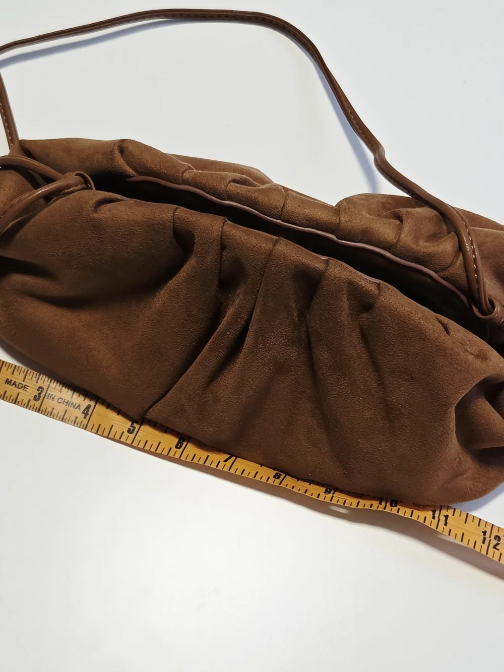 Banana Republic Suede Gathered Clutch Bag in Brown
